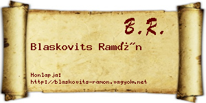 Blaskovits Ramón névjegykártya